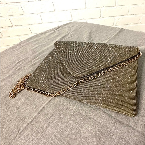 a new day Handbags - A New Day Gold and Sparkle Envelope Purse